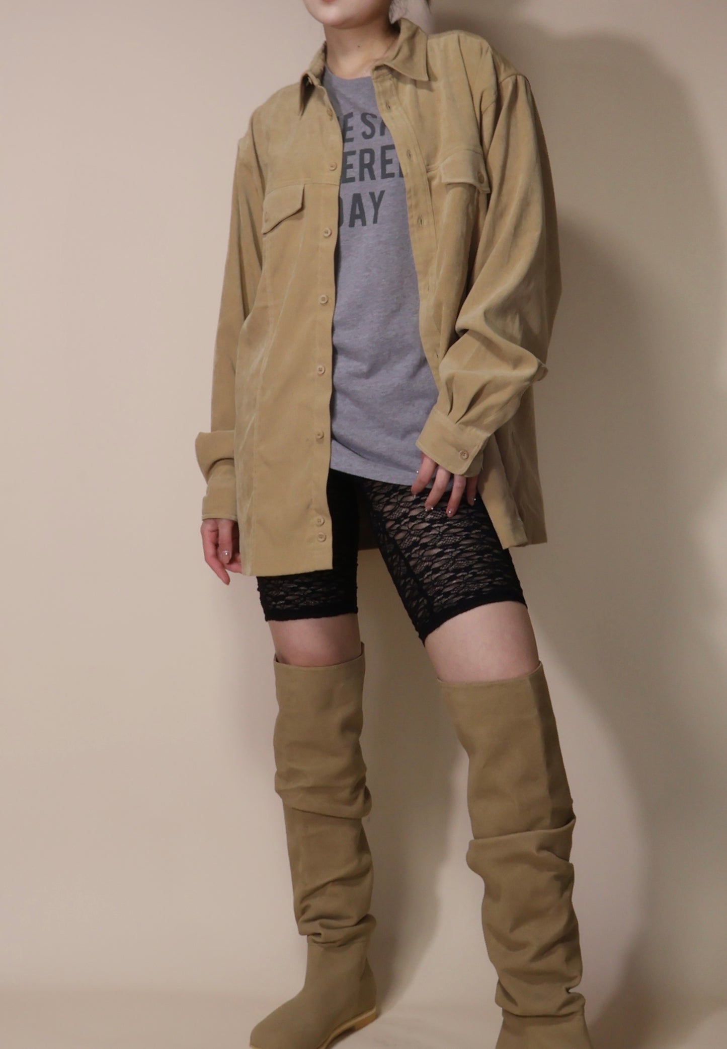 suede shirt #kn06