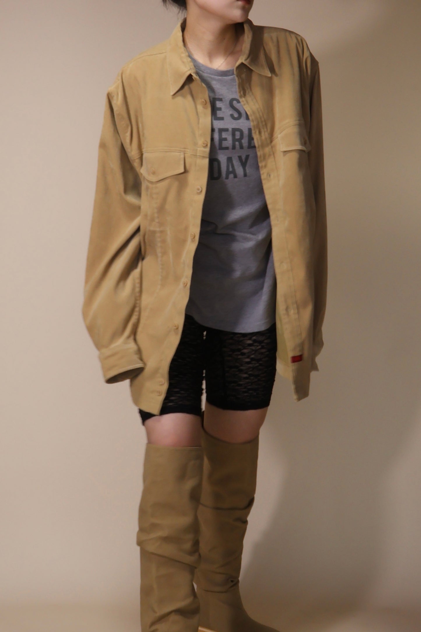 suede shirt #kn06